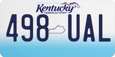 KY license plate 498UAL
