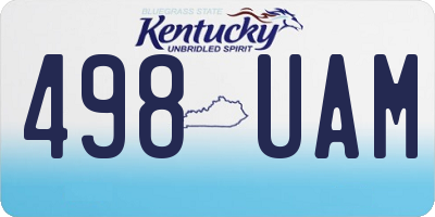 KY license plate 498UAM