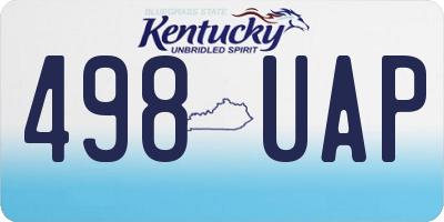 KY license plate 498UAP