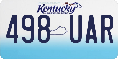KY license plate 498UAR