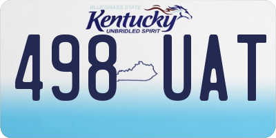KY license plate 498UAT