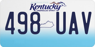 KY license plate 498UAV