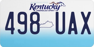 KY license plate 498UAX