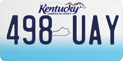 KY license plate 498UAY