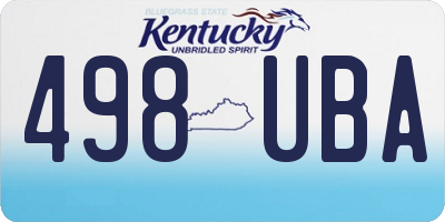 KY license plate 498UBA