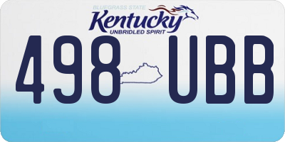 KY license plate 498UBB
