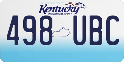 KY license plate 498UBC