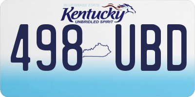 KY license plate 498UBD