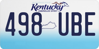 KY license plate 498UBE