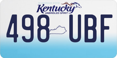 KY license plate 498UBF