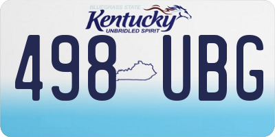 KY license plate 498UBG