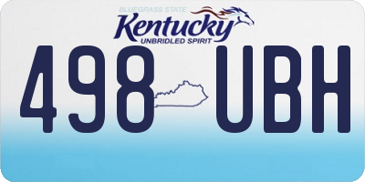 KY license plate 498UBH