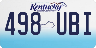 KY license plate 498UBI