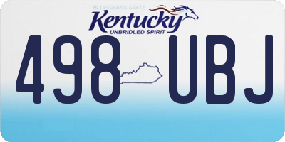 KY license plate 498UBJ