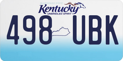 KY license plate 498UBK