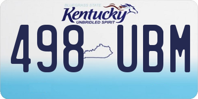 KY license plate 498UBM