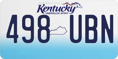 KY license plate 498UBN