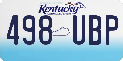 KY license plate 498UBP