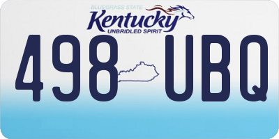 KY license plate 498UBQ