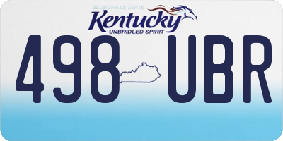 KY license plate 498UBR