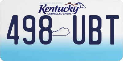 KY license plate 498UBT
