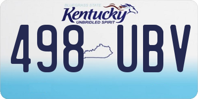 KY license plate 498UBV