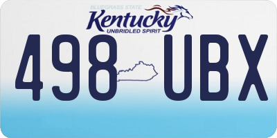 KY license plate 498UBX