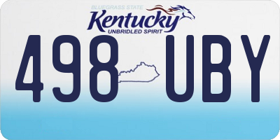 KY license plate 498UBY