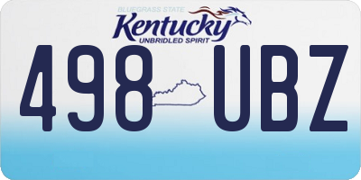KY license plate 498UBZ