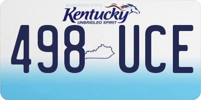 KY license plate 498UCE