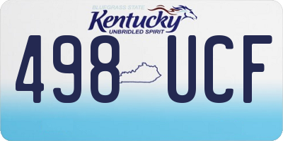 KY license plate 498UCF