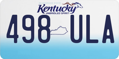 KY license plate 498ULA