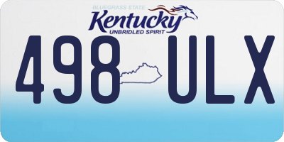 KY license plate 498ULX