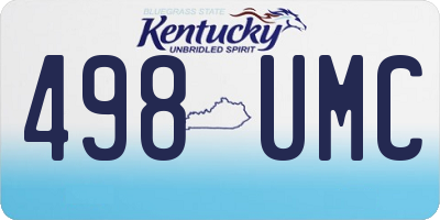 KY license plate 498UMC