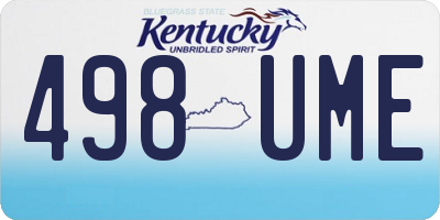 KY license plate 498UME