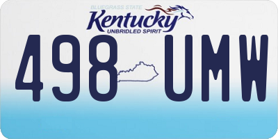 KY license plate 498UMW
