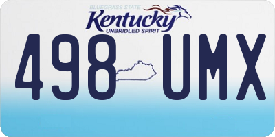 KY license plate 498UMX