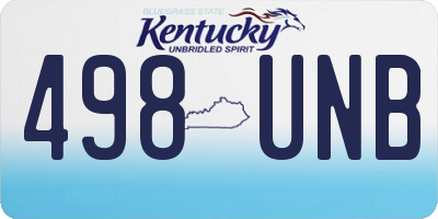 KY license plate 498UNB