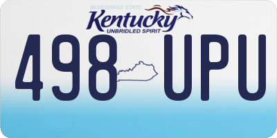 KY license plate 498UPU