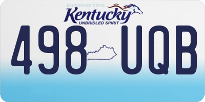 KY license plate 498UQB