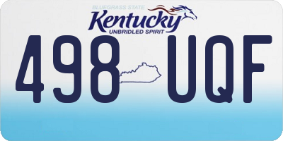 KY license plate 498UQF