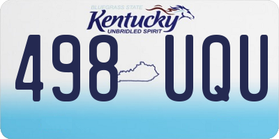 KY license plate 498UQU