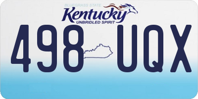KY license plate 498UQX