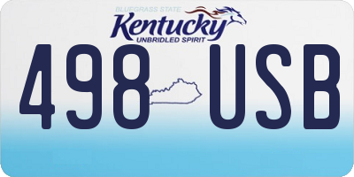 KY license plate 498USB