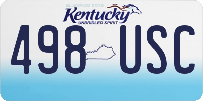 KY license plate 498USC