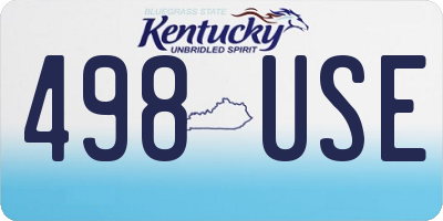 KY license plate 498USE