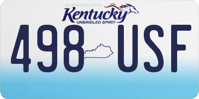 KY license plate 498USF
