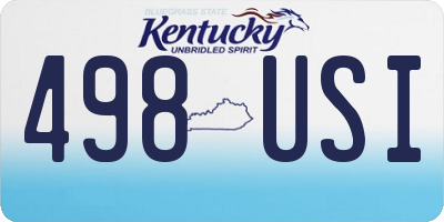 KY license plate 498USI