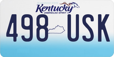 KY license plate 498USK