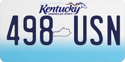 KY license plate 498USN